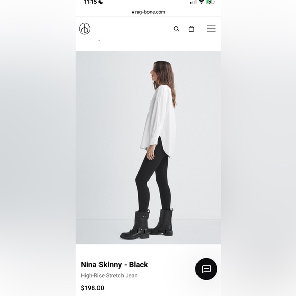 Rag & bone Nina high rise skinny black pants - Picture 2 of 6